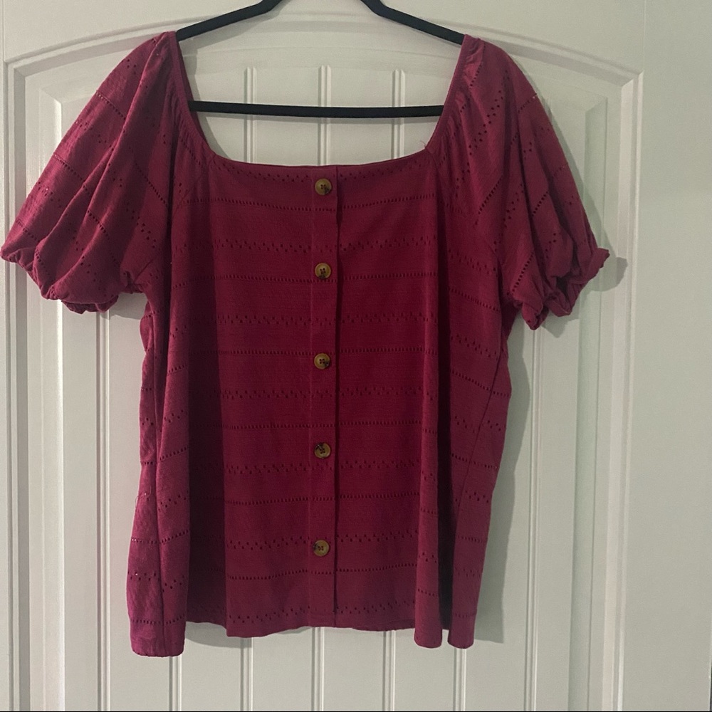 Lane Bryant magenta blouse